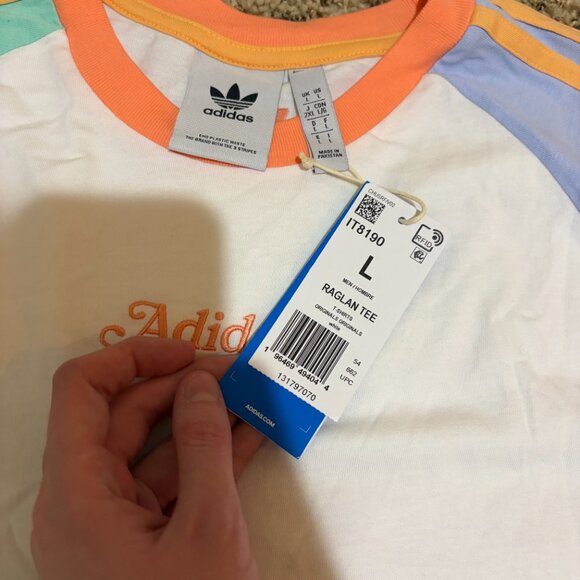 Adidas Originals Enjoy Summer Shorts & Raglan Tee Matching Set Colorblock - Picture 13 of 15